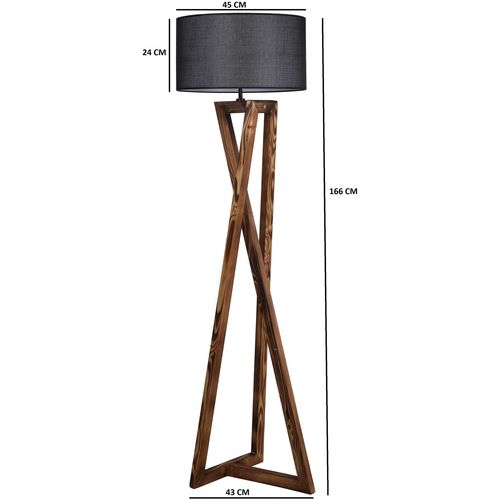 Maçka Yanık Ahşap Lambader Silindir Hasır Siyah Abajurlu Brown
Black Floor Lamp slika 12