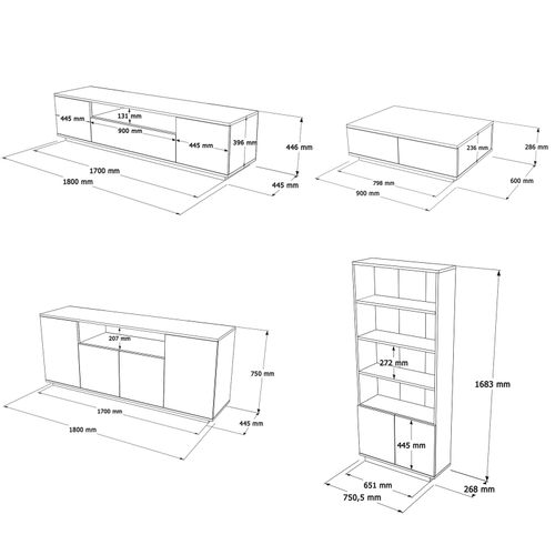 FR19-AA Atlantic Pine
Anthracite Living Room Furniture Set slika 6