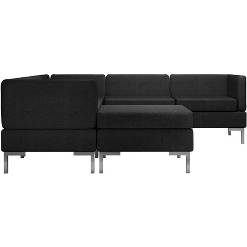 6-dijelni set sofa od tkanine crni slika 5