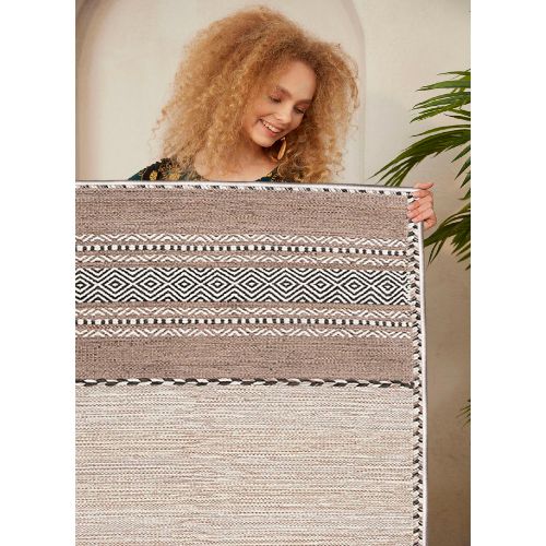 Tepih Conceptum Hypnose WOOSONIL133 u bež, braon i crnoj boji (120 x 180 cm) slika 4