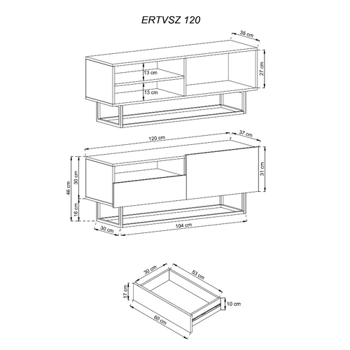 Komoda za televiziju ENJOY ERTVSZ120 - hrast slika 2