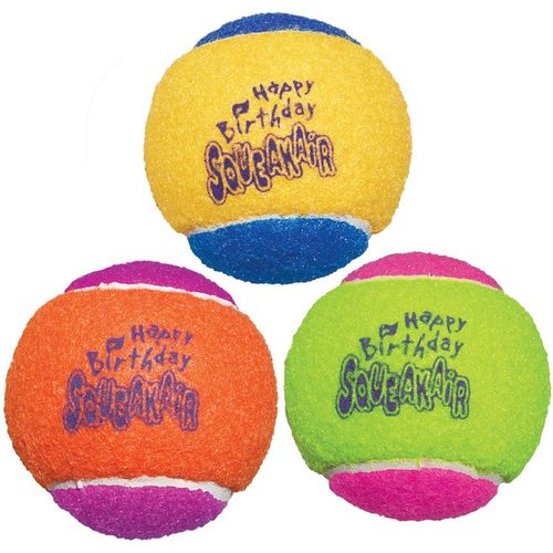 KONG Igračka za psa, SqueakAir Birthday Balls, zvučna 6,35x6,35x6,35cm slika 1