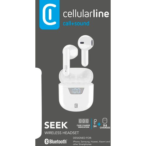 Cellularline slušalice BT TWS Seek white slika 2