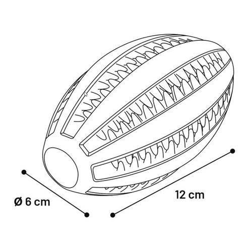 IGRAČKA LOPTA DENTAL RUGBY GUMA 10cm slika 2