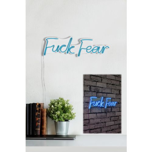 Wallity Ukrasna plastična LED rasvjeta, Fuck Fear - Blue slika 12