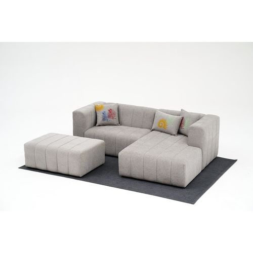 Beyza Mini Right - Light Grey Light Grey Corner Sofa slika 3