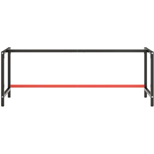 Okvir za radni stol mat crni i mat crveni 220x57x79 cm metalni slika 4