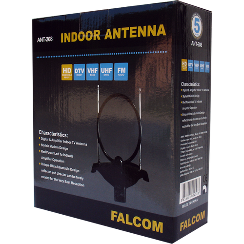 Falcom Antena sobna sa pojačalom, UHF/VHF, boja crna - ANT-208 slika 2