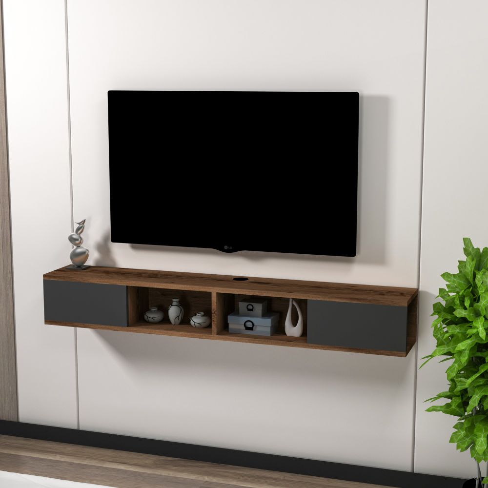 TV Stalak Mayer u Bojama Svijetli Orah i Antracit slika 3