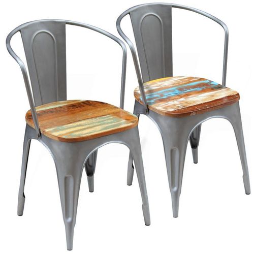 Blagovaonske stolice 2 kom od masivnog obnovljenog drva slika 9