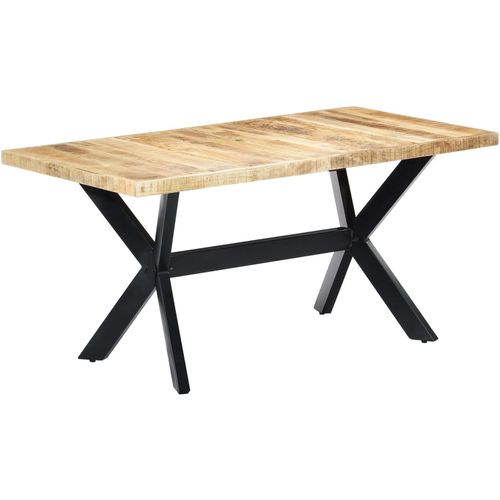Blagovaonski stol od grubog masivnog drva manga 160x80x75 cm slika 1