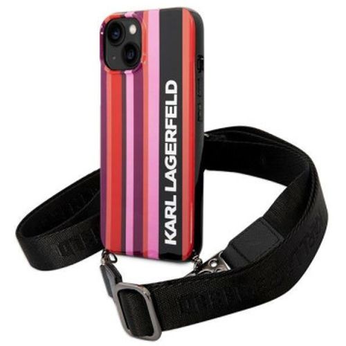 Karl Lagerfeld Futrola za iPhone 14 Pink Color Stripes Strap slika 1