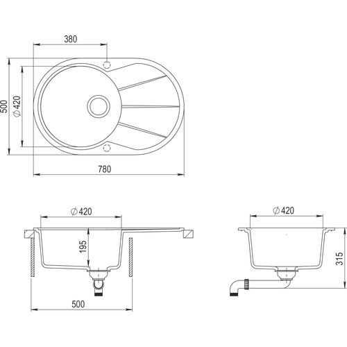 Sudoper Helika CLARUS SR101-AW Graphite slika 4