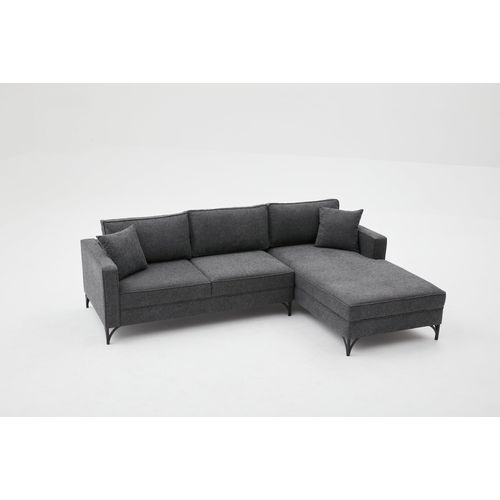 Atelier Del Sofa Kutna garnitura, Antracit Crno, Berlin Right - Anthracite, Black slika 8