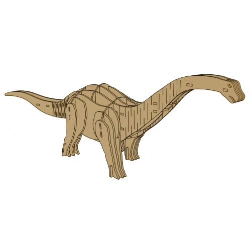 3D drvena slagalica brontosaurus - 38 elemenata slika 3