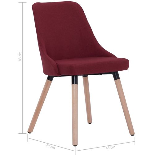 Blagovaonske stolice od tkanine 6 kom crvena boja vina slika 8