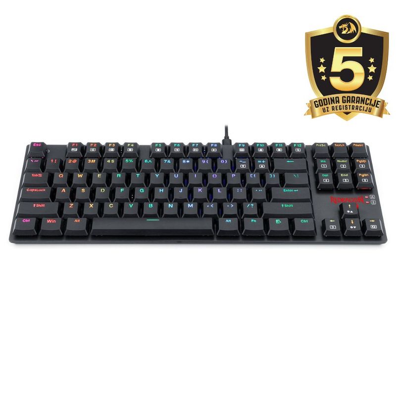 Redragon Tipkovnica – Redragon APS TKL K607 RGB Žičana Mehanička Crveni Prekidači image