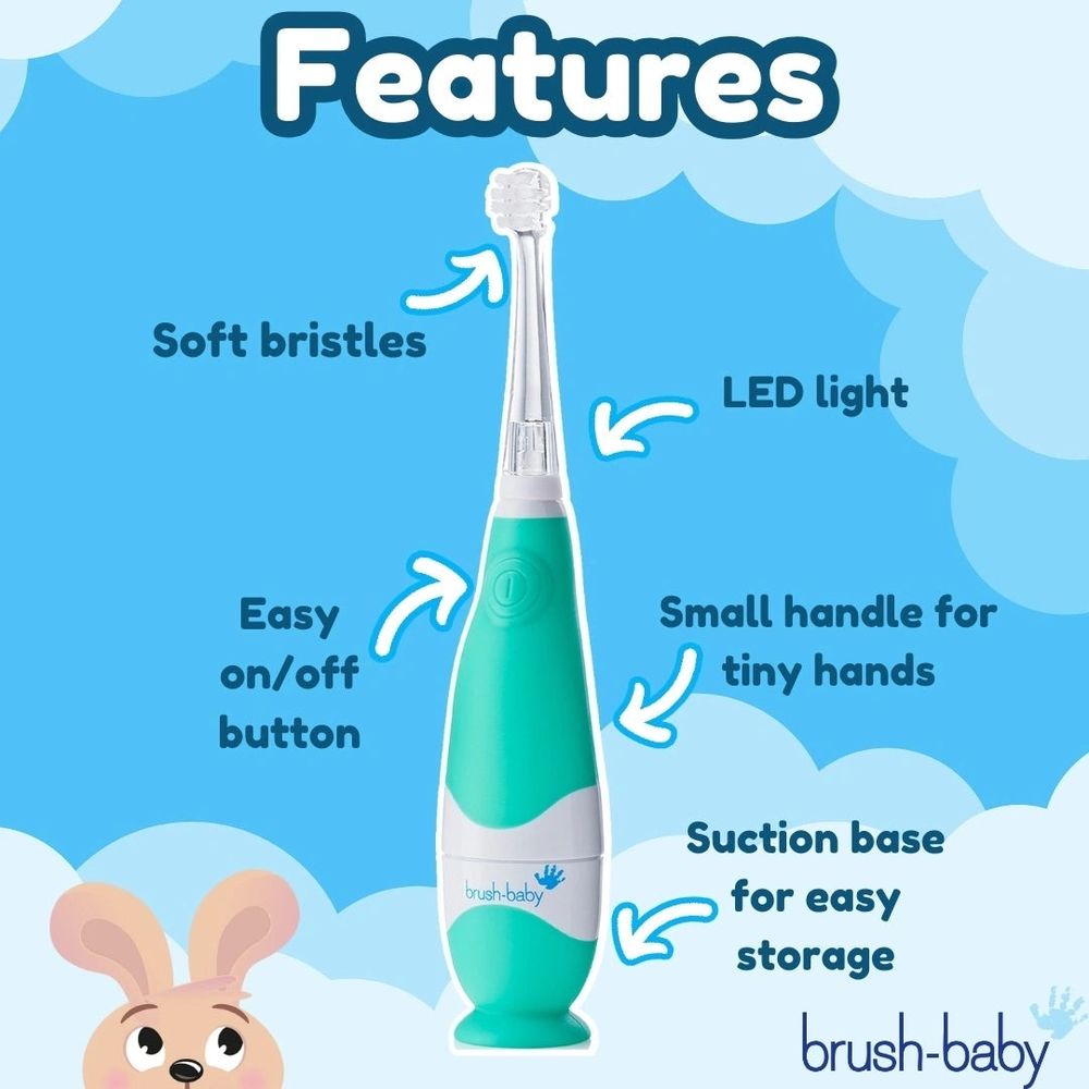 Brush-Baby Dječija električna četkica BabySonic (0-3 godine), Tirkiz slika 3