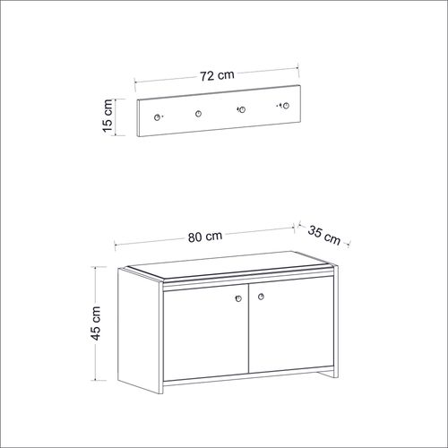 Woody Fashion Ormar za cipele, Zen - White slika 10