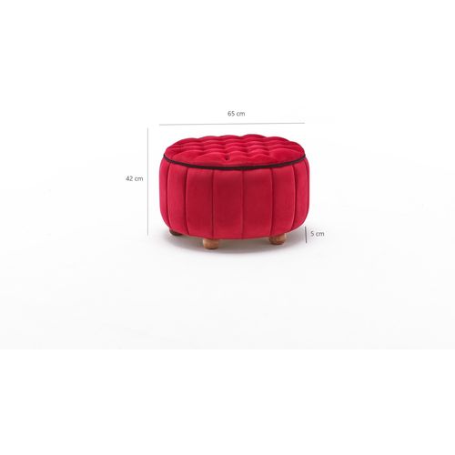 Atelier Del Sofa Tabure, Crvena, Jasmin Puf - Red slika 7