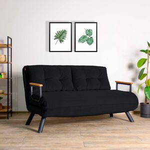Sando 2-Seater - Crni dvosjed koji se pretvara u krevet