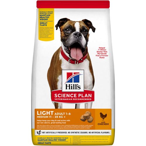 Hill's SCIENCE PLAN LIGHT ADULT Medium Hrana za Pse s Piletinom, 2,5 kg slika 3