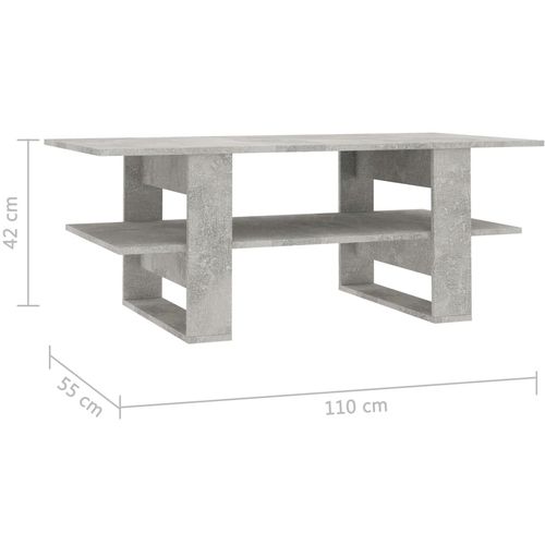 Stolić za kavu siva boja betona 110 x 55 x 42 cm od iverice slika 6