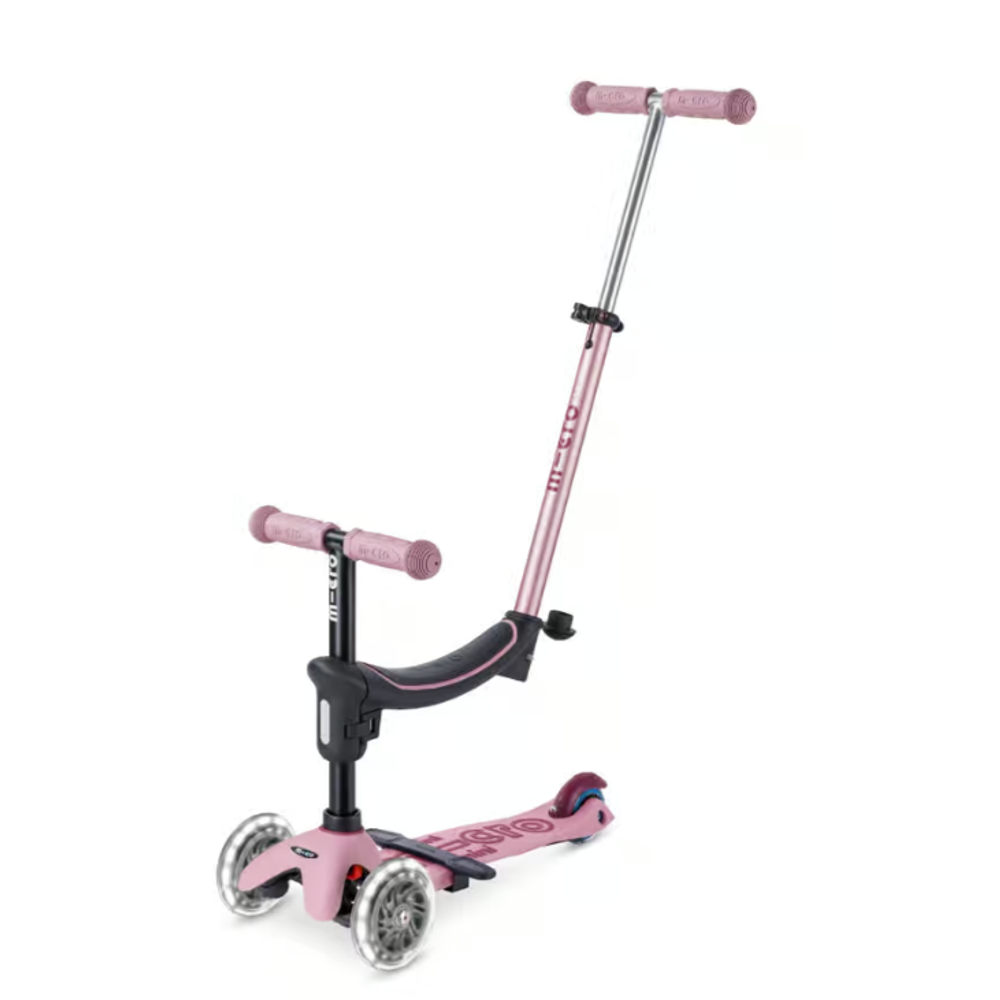 Micro Dječiji romobil Mini Deluxe Rock & Go LED Dusty Rose slika 3