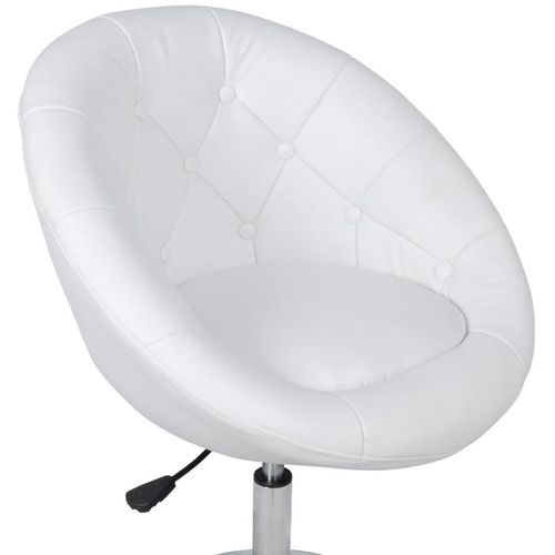 Barski stolac od umjetne kože bijeli slika 8