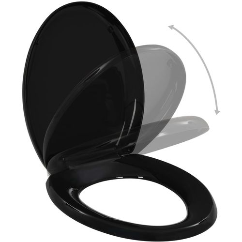 Toaletna daska s mekim zatvaranjem i brzim otpuštanjem crna slika 1