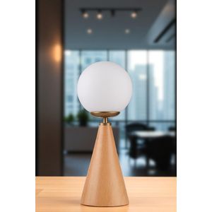 Opviq Stolna lampa 811, bijela, zlatna, hrast