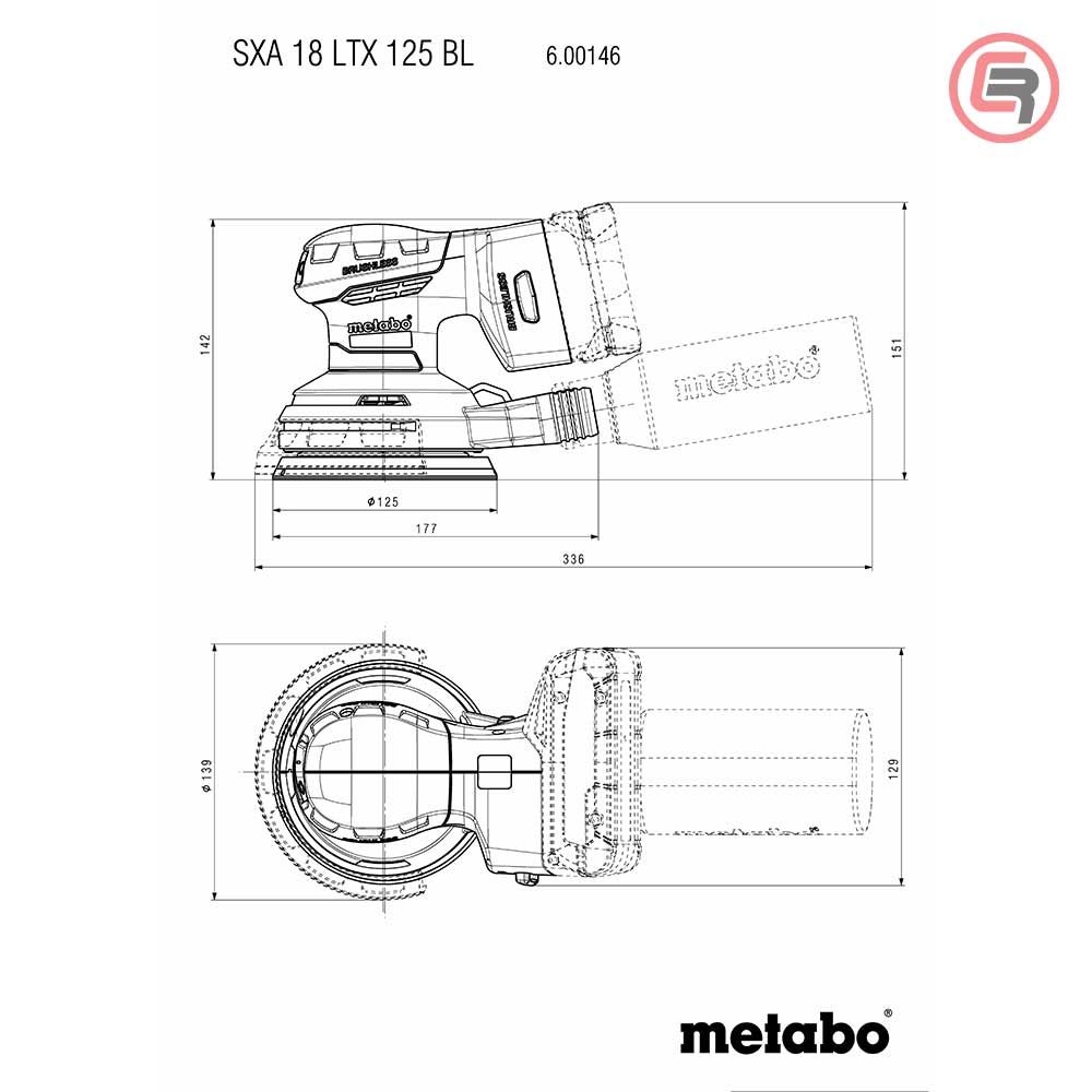 Metabo Brusilica Aku SXA 18 LTX 125 BL Ekscentar 125 mm / 18V (bez baterija i punjača) - 600146850 slika 3