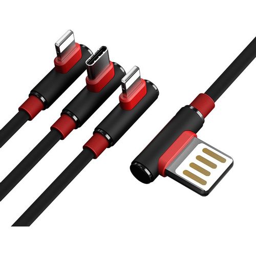 Proda Sparta USB - 2x Lightning / USB Typ C kutni kabel 5A 1m slika 1