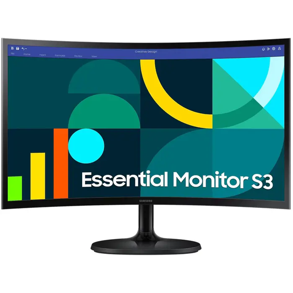 24" FHD Zakrivljeni Monitor S3VA, 1920x1080, 3000:1, 100Hz4ms, 250cd, VGA, HDMI, VESA, crna slika 1