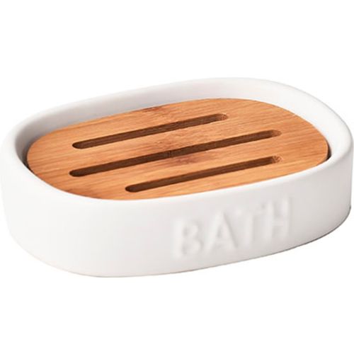 TENDANCE DRŽAČ SAPUNA BATH DOLOMIT/BAMBUS, BIJELI slika 1