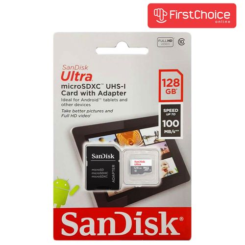 SanDisk Ultra microSDXC 128GB + SD Adapter 100MB/s Class 10 UHS-I slika 2