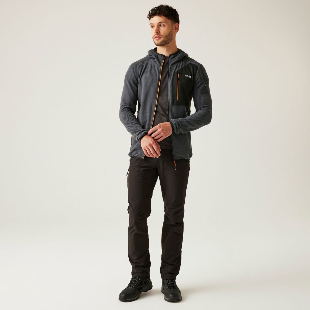 Regatta Muški duks na kopčanje sa kapuljačom Lakewright Fleece Ash/Black slika 5