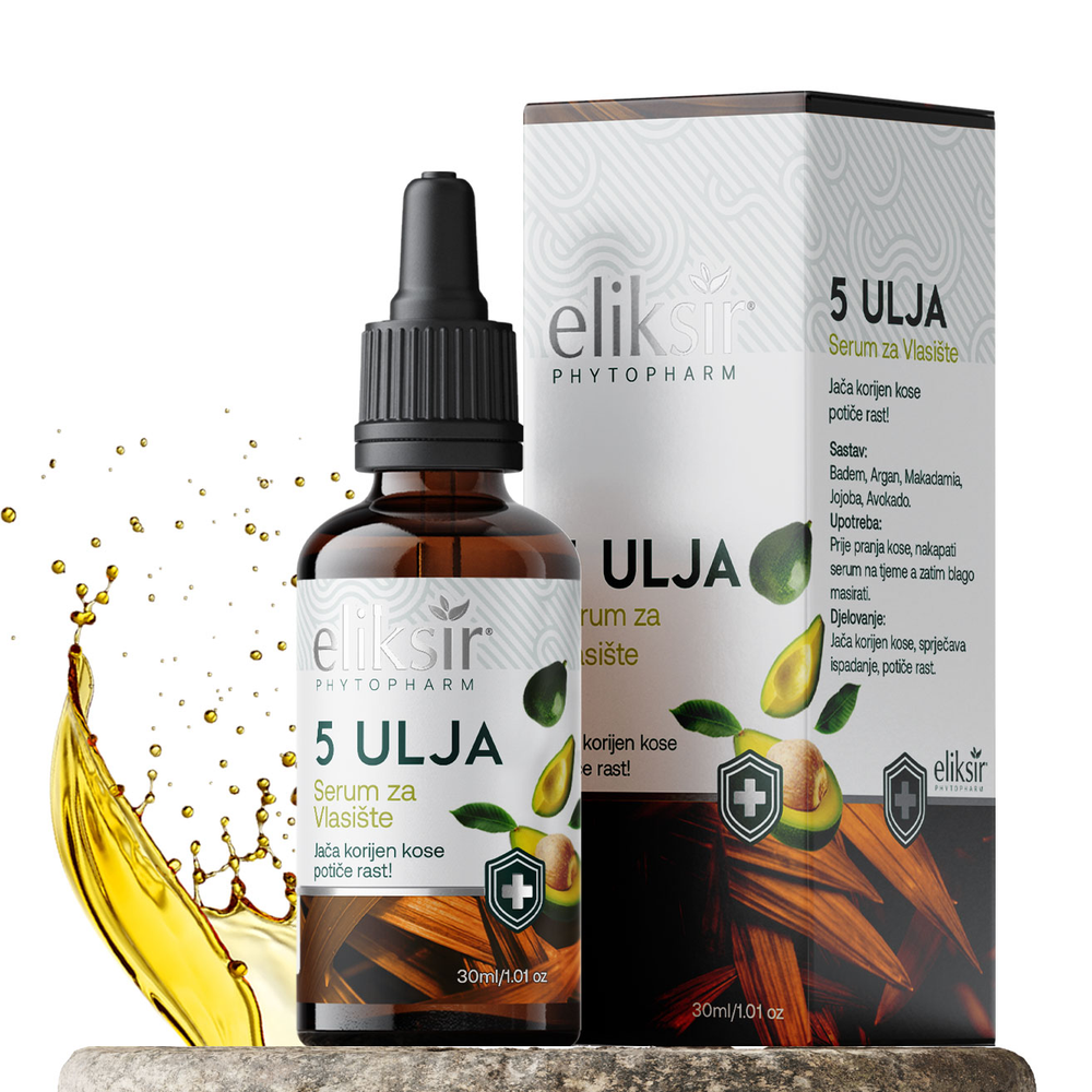 Eliksir serum za vlasište kose 5 Ulja 30ml slika 1