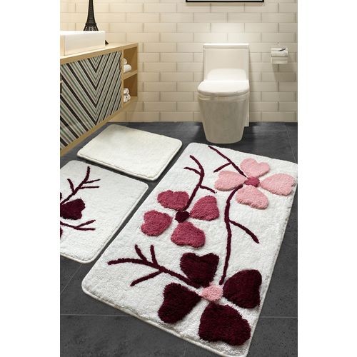 Kırçiçeği - Pink Multicolor Bathmat Set (3 Pieces) slika 1