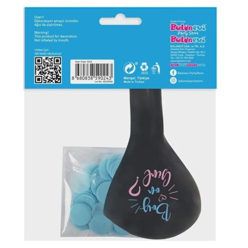 Balon 45 cm + konfeti set BOY slika 2