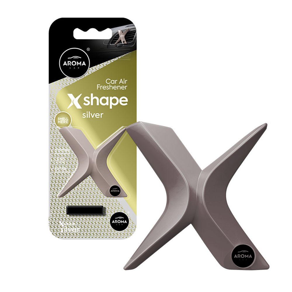 MIRIS ZA AUTO AROMA CAR X-SHAPE SILVER (VENTILACIJA) slika 1