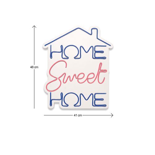 Wallity Ukrasna plastična LED rasvjeta, Home Sweet Home - Blue, Pink slika 5