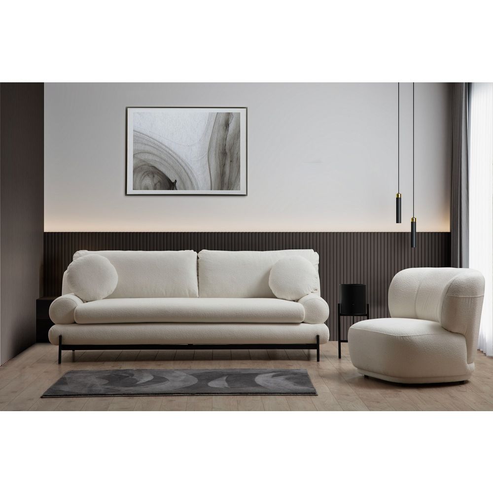 Livorno - Bijela trosjedna sofa slika 4