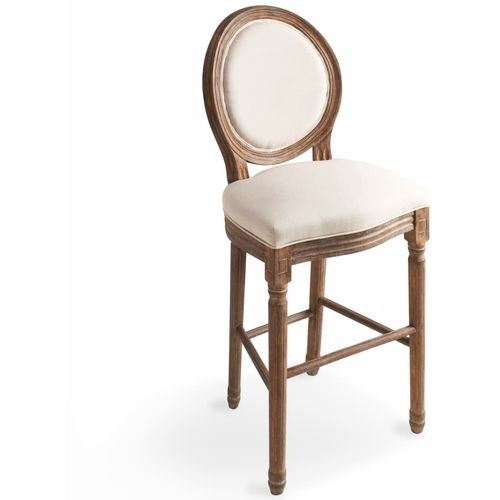 Barske stolice od bijele tkanine 2 kom slika 21