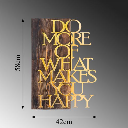 Wallity Drvena zidna dekoracija, Do More Of What Makes You Happy - Gold slika 6