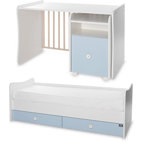 LORELLI TREND PLUS Modularni krevetić 4in1 s Mehanizmom Ljuljanja White/Baby Blue slika 7