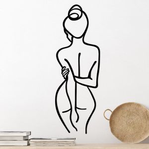 Woman Body Black Decorative Metal Wall Accessory