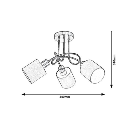 Rabalux Natina plafonjera.E14 3x25W,szt.hrom slika 2