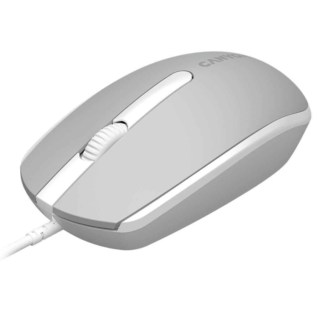 Canyon Žičani Optički Miš sa 3 Dugmeta, 1000 DPI, 1.5M USB Kabl, Tamno Siva slika 2