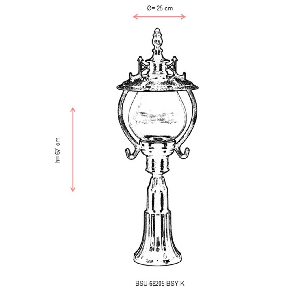 Vanjska zidna lampa BSU-68205-BSY-K, crna slika 3